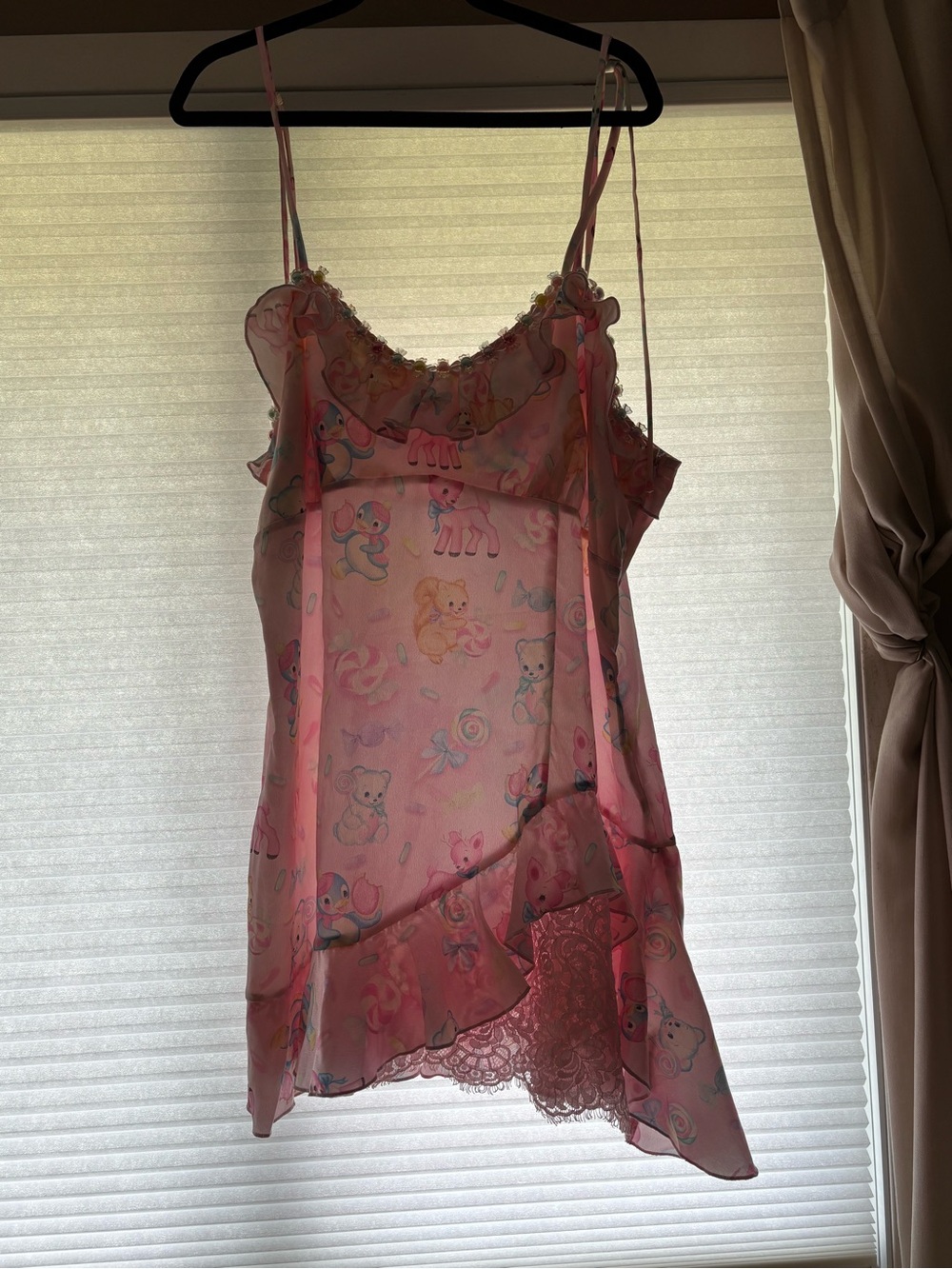 Sugar Thrillz Sheer Pink Teddy Slip with Ruffle Trim NEW WITH TAG Size 2X